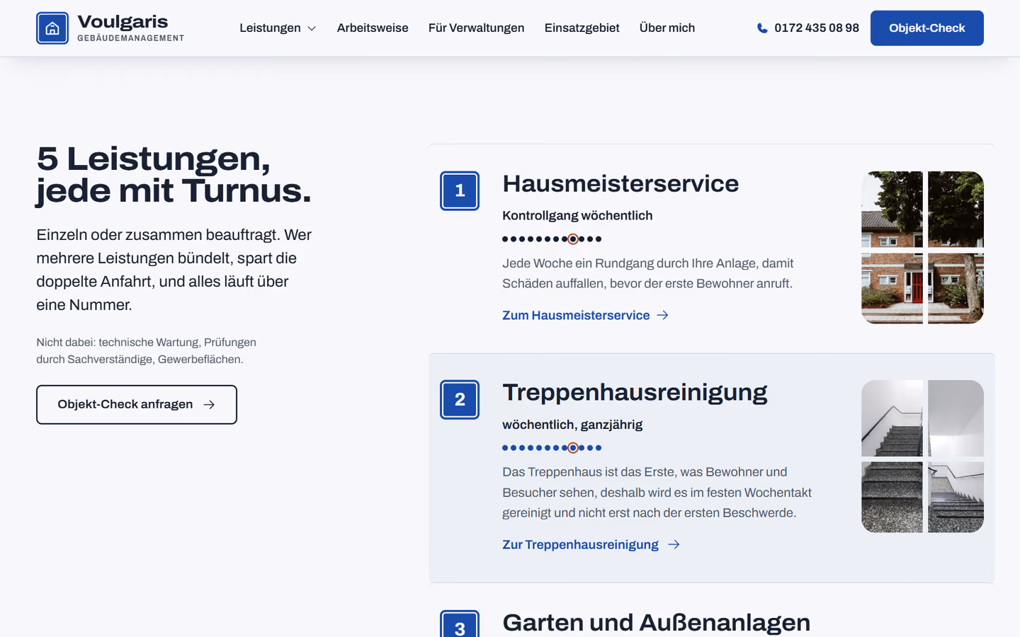 Gebäudemanagement Voulgaris: Leistungen mit ihrem Turnus